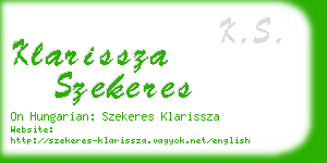 klarissza szekeres business card